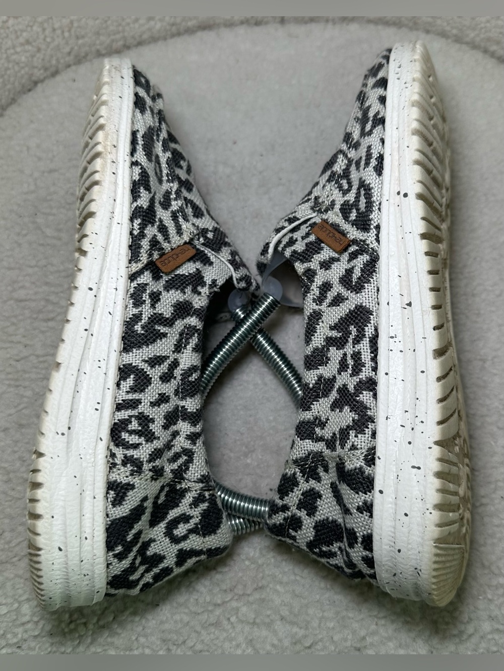 Hey Dude Misty Cheetah Grey Black Slip On Loafers Animal Print Casual Comfort 8 - Picture 6 of 9